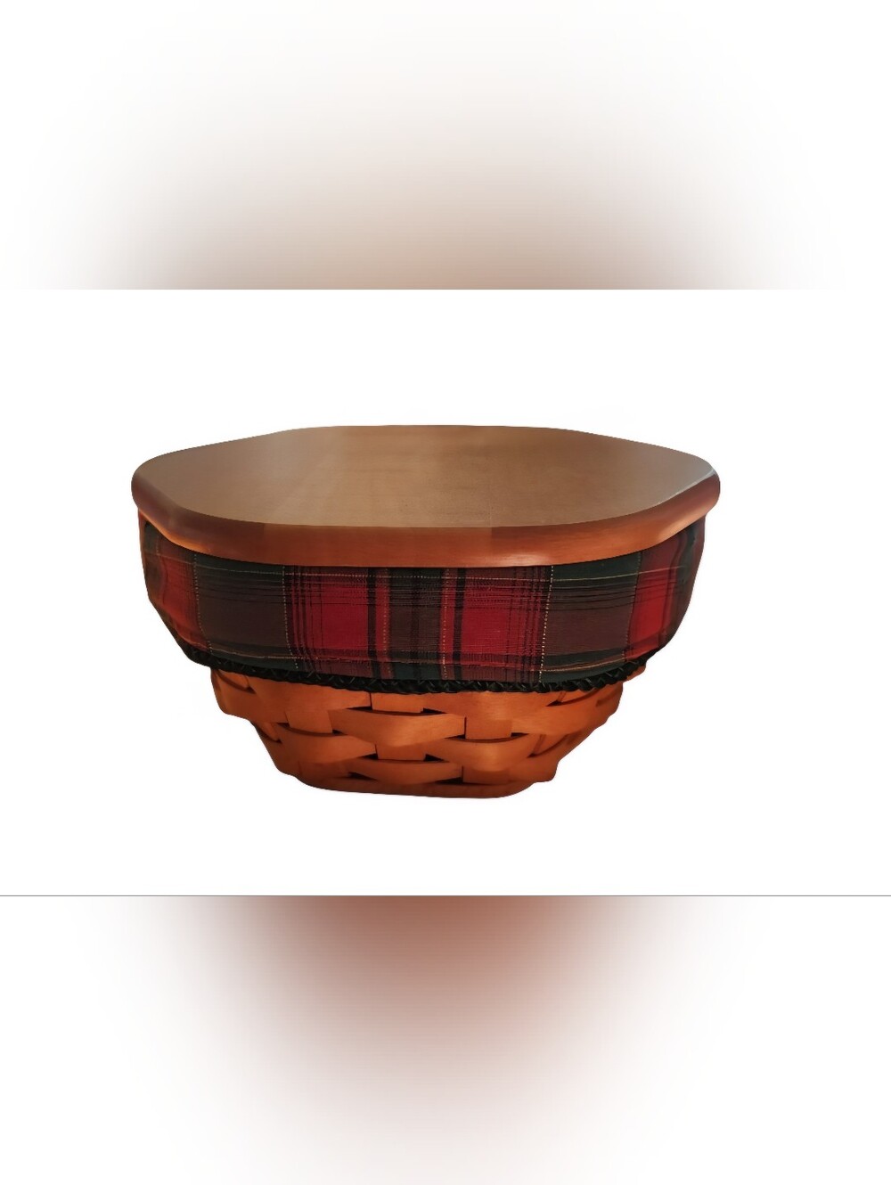 Longaberger Hexagon Basket w/ Top & Plastic Liner